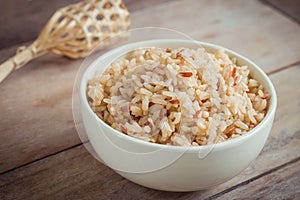 Brown rice in bowl