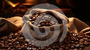 Brown roasted aromatic coffee beans robusta arabica