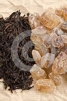 Brown rock candy sugar and black tea