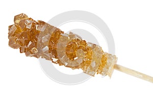 Brown Rock Sugar Candy isolated on white