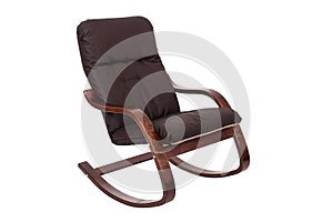 Brown rocking-chair isolated on a white background