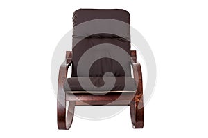 Brown rocking-chair isolated on a white background