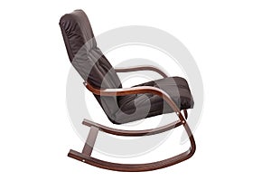 Brown rocking-chair isolated on a white background