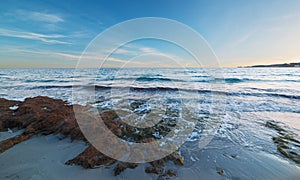 Brown rocks and waves