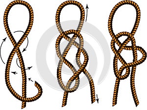 Brown Rope borders with Different Knots