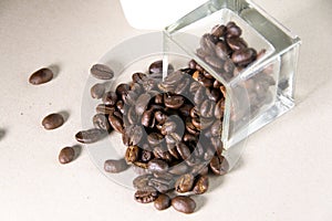 Brown rosted coffee beans