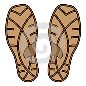 Brown rubber shoe sole