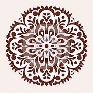 Brown Rug Vector Stencil On White Isolated Background Design