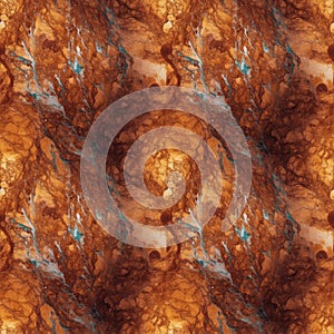 Brown rusty marble pattern with black inclusions. AI generative illustration