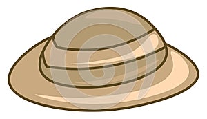 A brown safari hat,  or color illustration