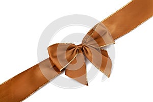 Brown satin ribbon