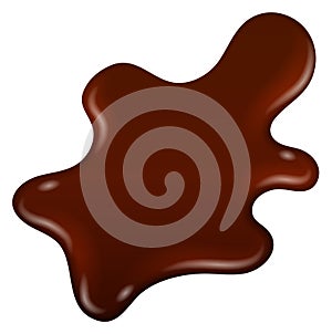 Brown sauce splash. Liquid chocolate sweet blob