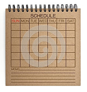 Brown schedule notebook