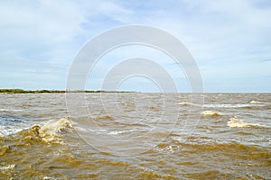 Brown sea in Bangpu Thailand