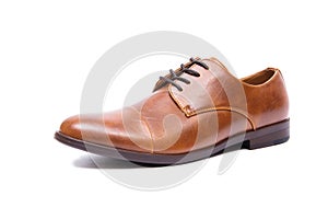 The brown shoes isolated on white background