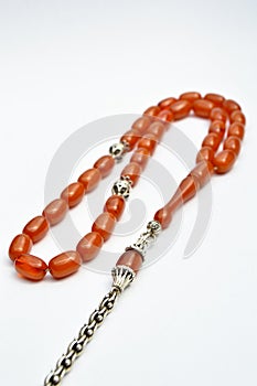 Brown and silver beads sequenced, short rosary, tespih tesbih