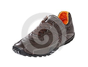 Brown sneaker isolated on white background