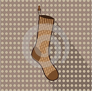 Brown sock hanging