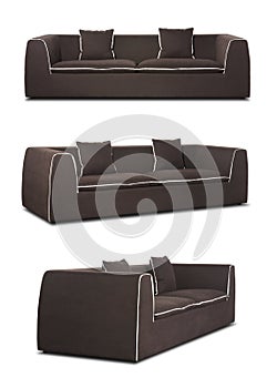 Brown Sofa on white background