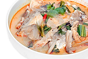 Brown Spotted Groupe Tom Yam (Thai cuisine), fish photo