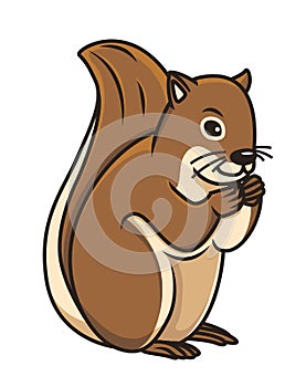 Brown Squirrel Standing Vector Illustration