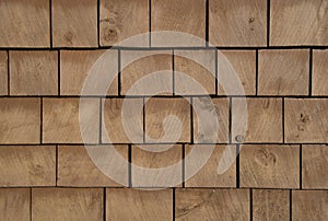 Brown stained cedar shingle background