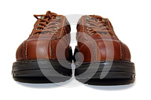 Brown steel-toe boots