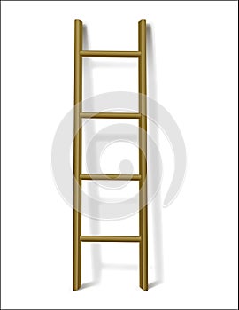 Brown 4 step lean against ladder vector illustration