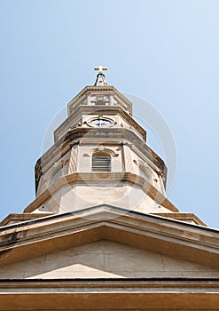 Brown Stone Steeple from Below