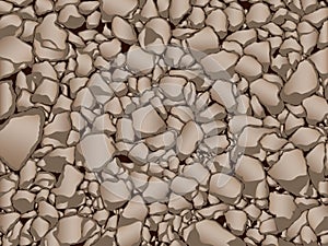 Brown stones granite gravel texture vector illustration.