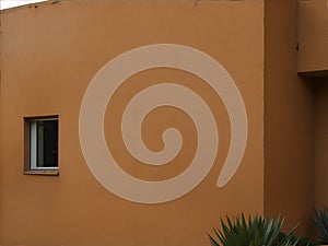 Brown stucco wall. AI Generated