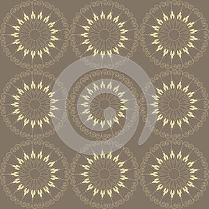 Brown stylized flower pattern