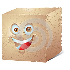 Brown Sugar cube cartoon character laughing