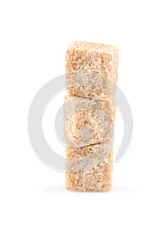 brown sugar cube isolated