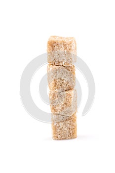 Brown sugar cube isolated