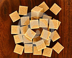 Brown sugar cubes from overhead