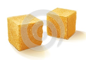 Brown sugar cubes vector illustration.