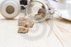 Brown sugar, a few pieces.