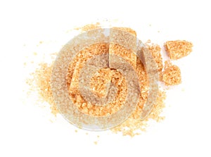 Brown sugar heap isolated on white background