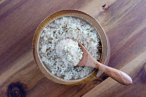 Brown Sugar In Wooden Bowl