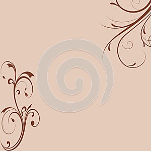 Brown swirls on beige background