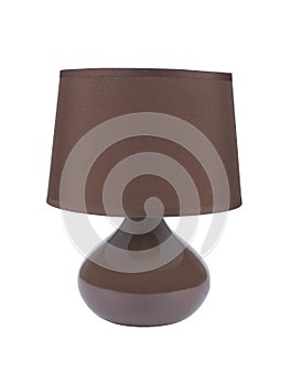 Brown table lamp isolated on white