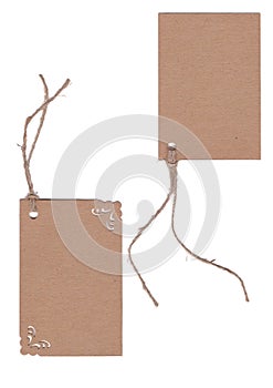 Brown tag isolated on white background