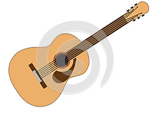 Brown and Tan 6 String Acoustic Guitar