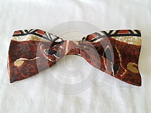 Brown and Tan African Print Bow