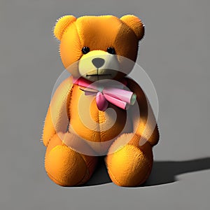 Brown teddy bear, cute plush toy, mascot ai Generated, generative AI, CGI graphics