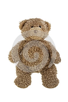 Brown teddy bear isolated on white background