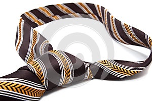 Brown textile necktie