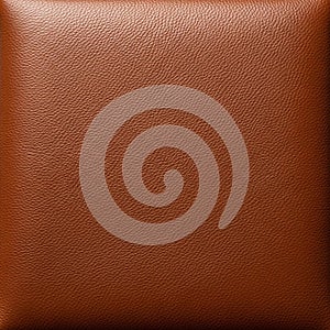 Brown textured leather surface, square-shaped with a uniform grain pattern. The