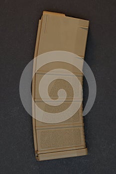 Brown thirty round Ar15 magazine